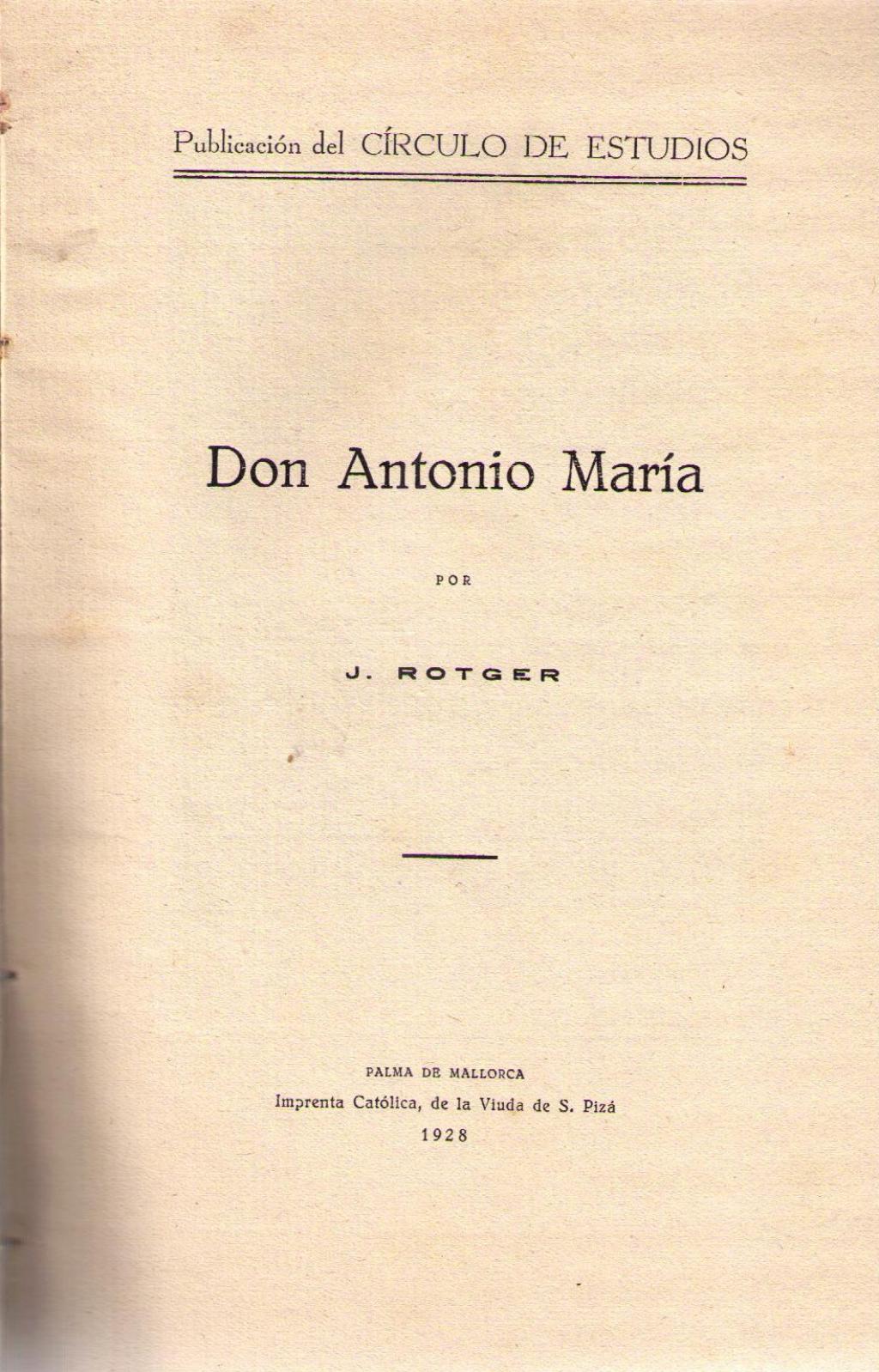 Coberta de Don Antonio María